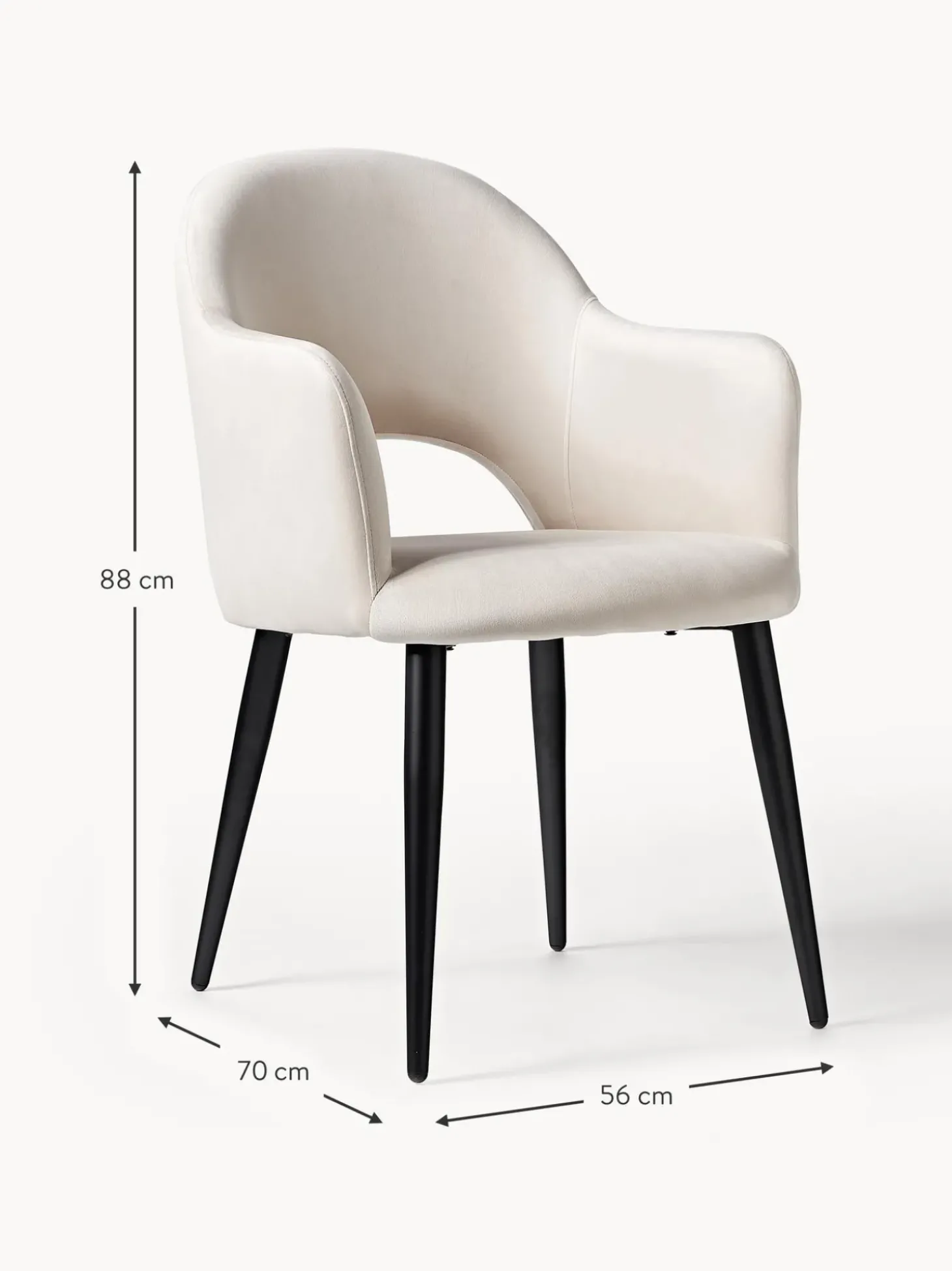 Silla Con Reposabrazos De Terciopelo Rachel