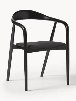 Silla Con Reposabrazos De Madera Con Asiento Tapizado Angelina