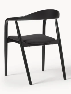 Silla Con Reposabrazos De Madera Con Asiento Tapizado Angelina