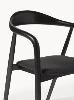 Silla Con Reposabrazos De Madera Con Asiento Tapizado Angelina