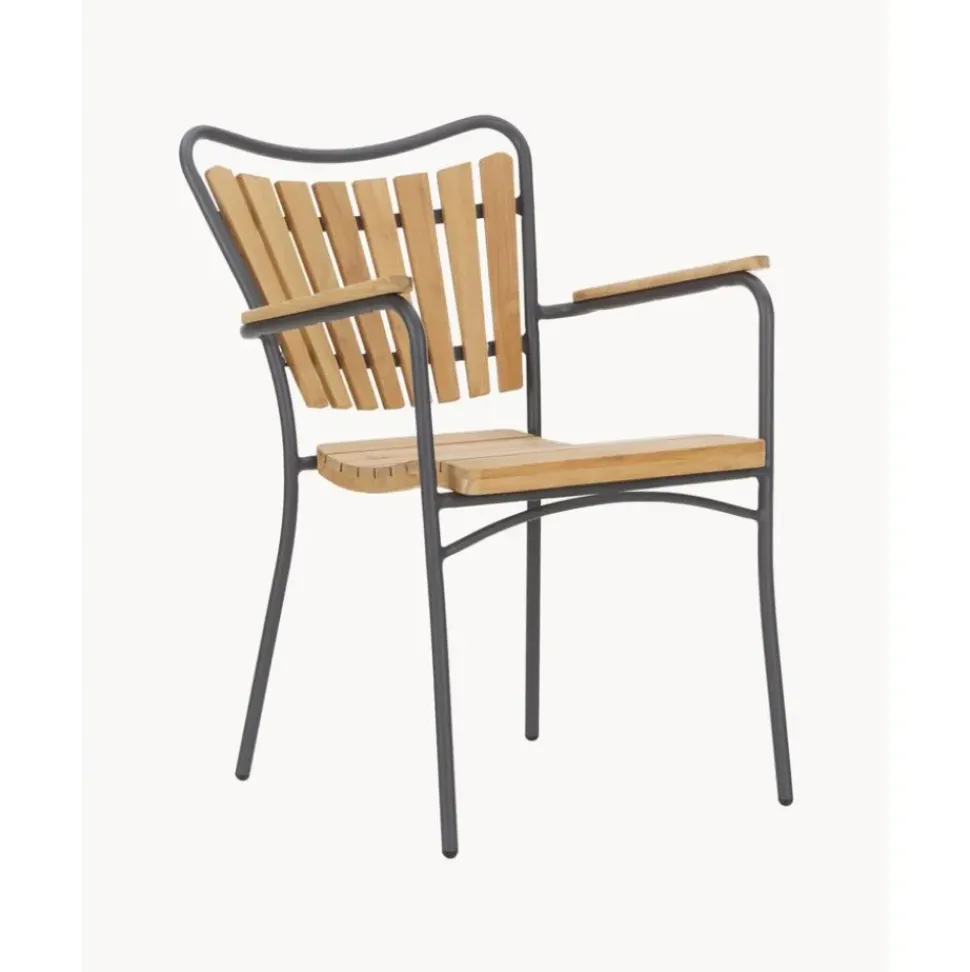 Silla Con Reposabrazos De Madera Para Exterior Hard & Ellen