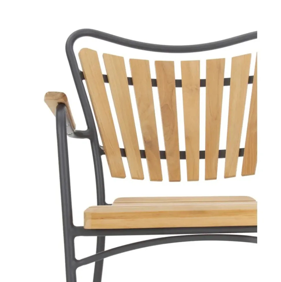 Silla Con Reposabrazos De Madera Para Exterior Hard & Ellen