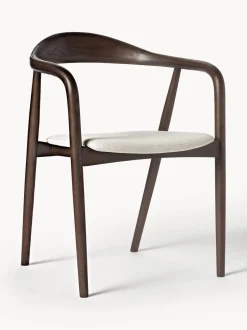 Silla Con Reposabrazos De Madera Con Asiento Tapizado Angelina