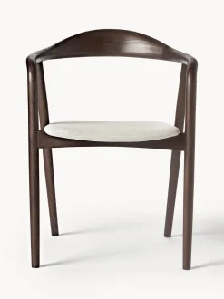 Silla Con Reposabrazos De Madera Con Asiento Tapizado Angelina