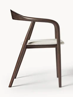 Silla Con Reposabrazos De Madera Con Asiento Tapizado Angelina