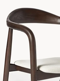 Silla Con Reposabrazos De Madera Con Asiento Tapizado Angelina