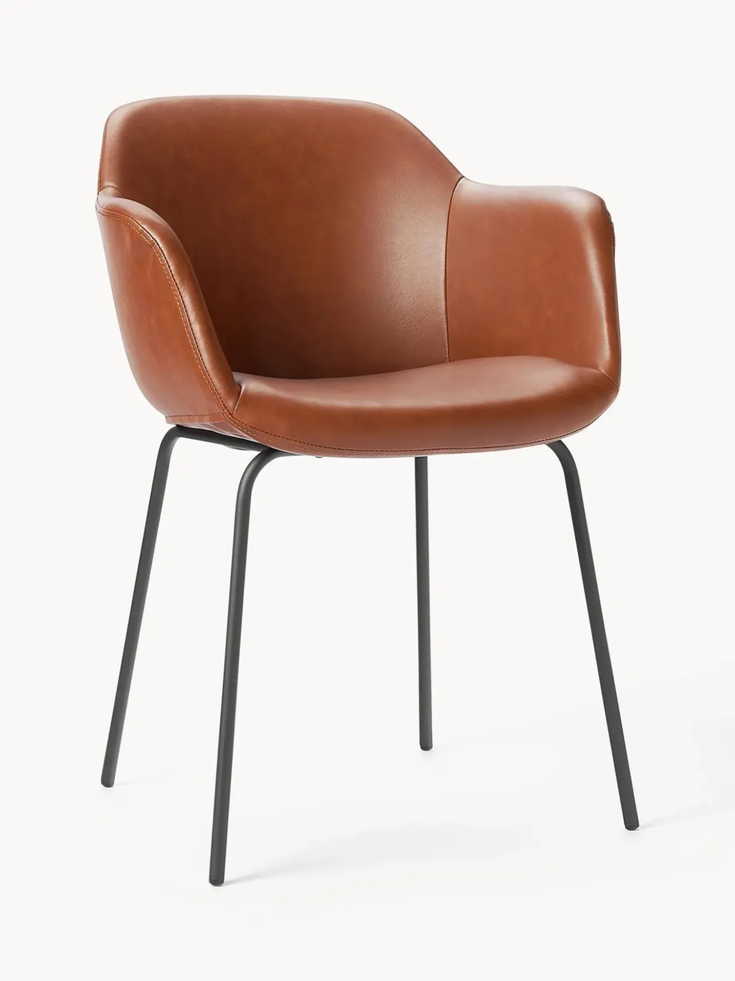 Silla Con Reposabrazos Pequena De Cuero Sintetico Fiji