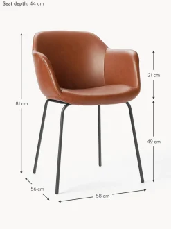 Silla Con Reposabrazos Pequena De Cuero Sintetico Fiji