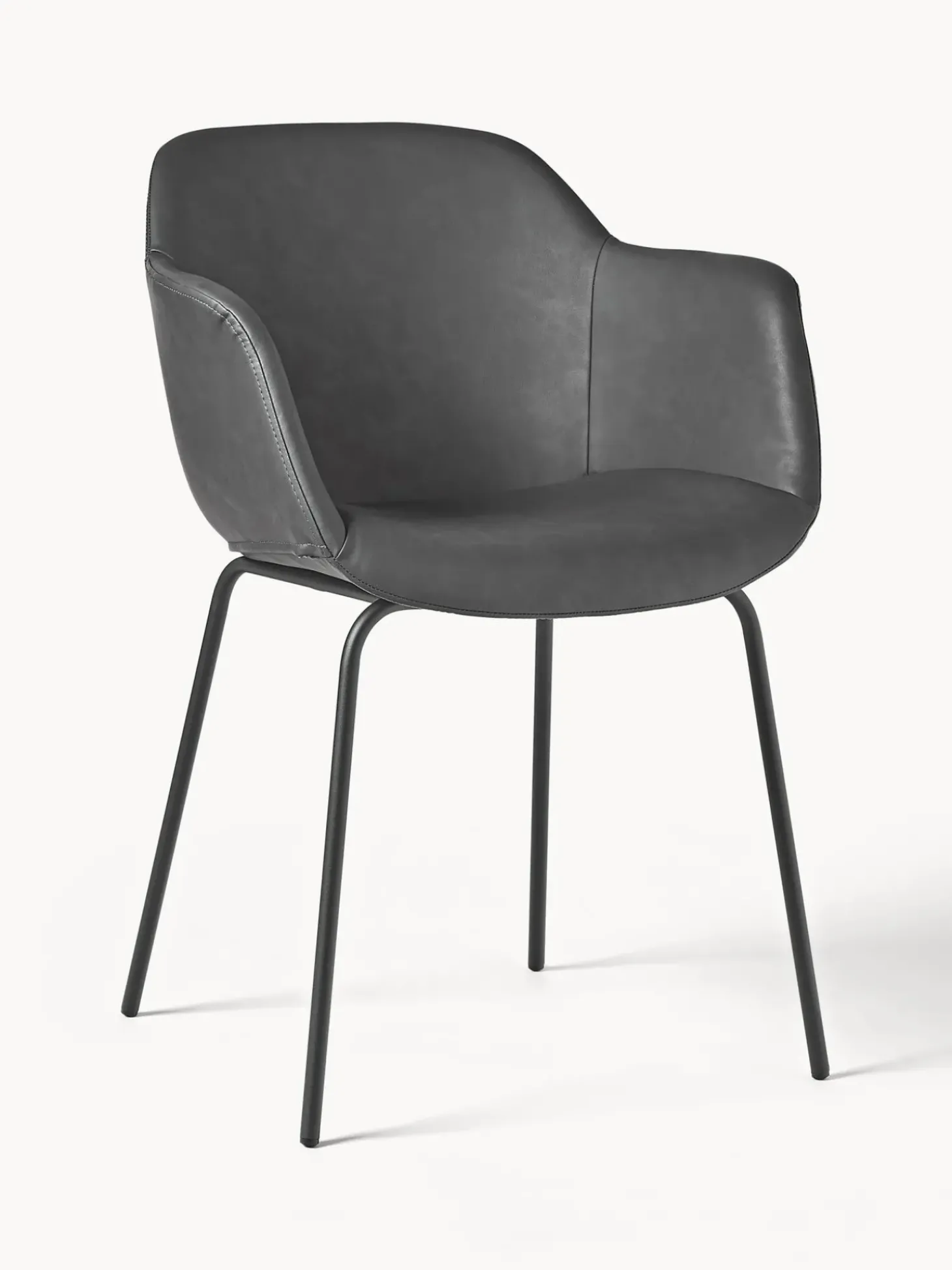 Silla Con Reposabrazos Pequena De Cuero Sintetico Fiji