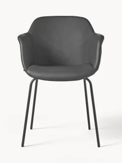 Silla Con Reposabrazos Pequena De Cuero Sintetico Fiji