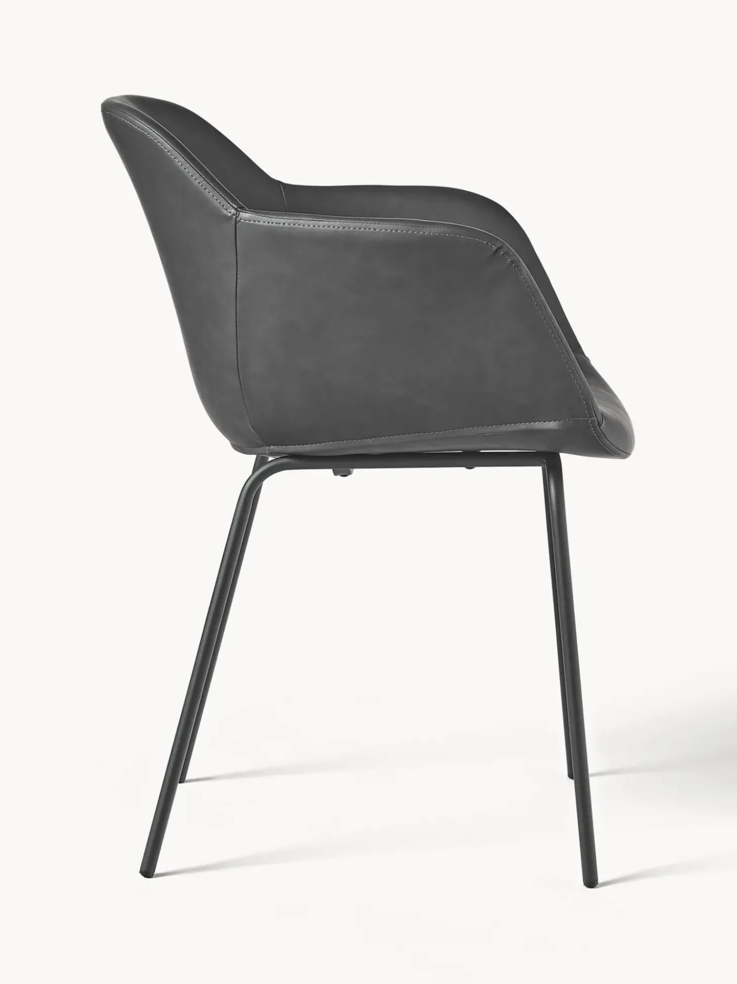 Silla Con Reposabrazos Pequena De Cuero Sintetico Fiji