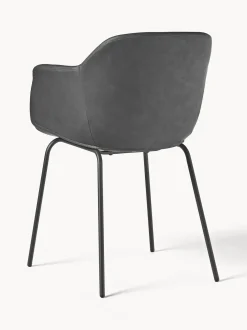 Silla Con Reposabrazos Pequena De Cuero Sintetico Fiji