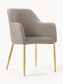 Silla Con Resposabrazos En Terciopelo Ava