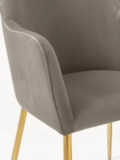 Silla Con Resposabrazos En Terciopelo Ava