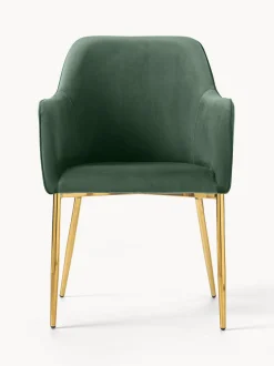 Silla Con Resposabrazos En Terciopelo Ava