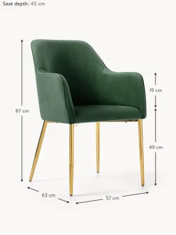 Silla Con Resposabrazos En Terciopelo Ava