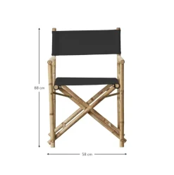 Silla De Bambu Para Exterior Con Cojin De Asiento Mandisa