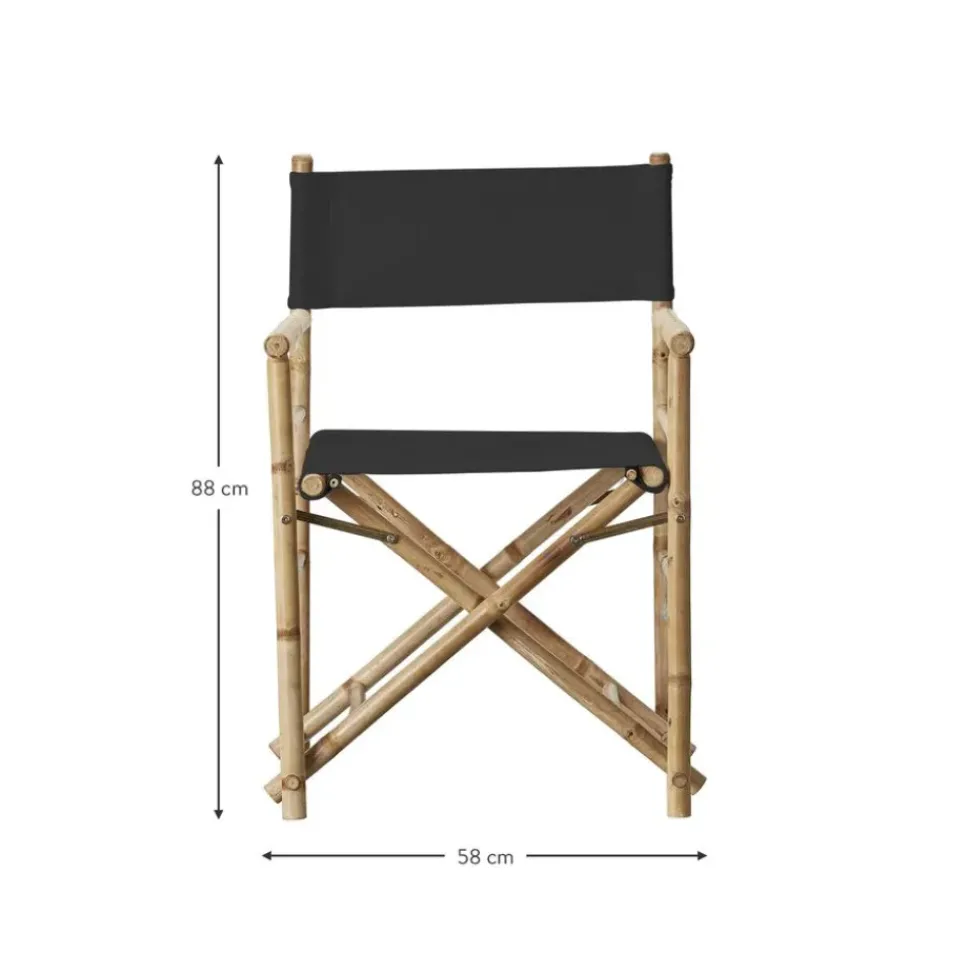 Silla De Bambu Para Exterior Con Cojin De Asiento Mandisa