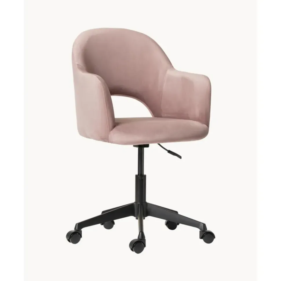 Silla De Oficina Con Reposabrazos De Terciopelo Rachel, Altura Regulable