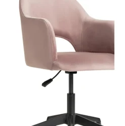 Silla De Oficina Con Reposabrazos De Terciopelo Rachel, Altura Regulable