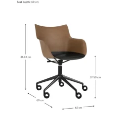 Silla De Oficina Con Reposabrazos Q/Wood, Altura Regulable