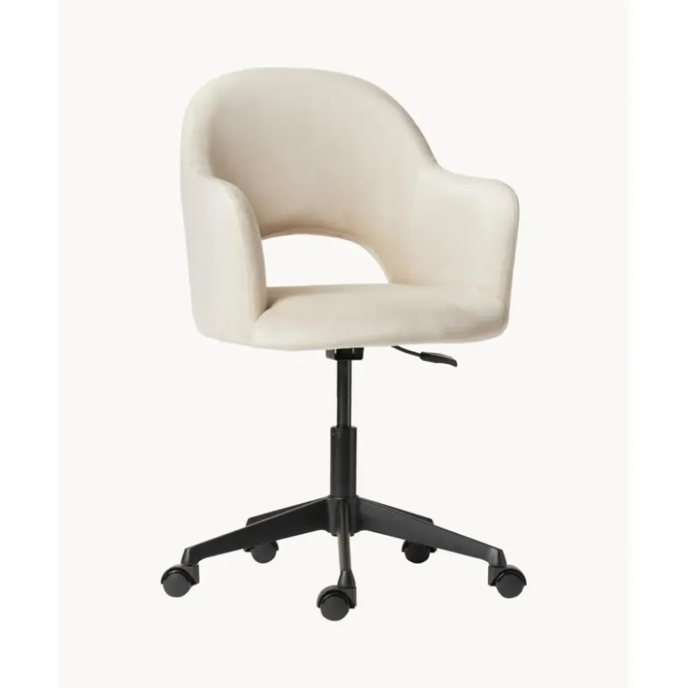 Silla De Oficina Con Reposabrazos De Terciopelo Rachel, Altura Regulable