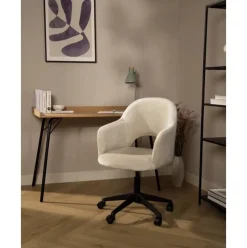 Silla De Oficina Con Reposabrazos De Terciopelo Rachel, Altura Regulable