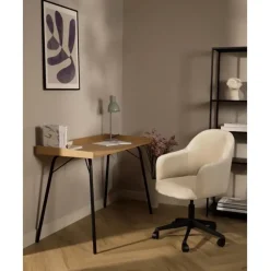 Silla De Oficina Con Reposabrazos De Terciopelo Rachel, Altura Regulable