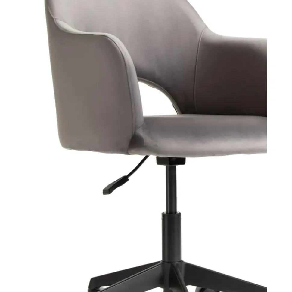 Silla De Oficina Con Reposabrazos De Terciopelo Rachel, Altura Regulable