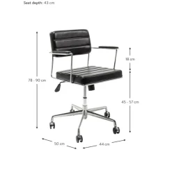 Silla De Oficina De Cuero Sintetico Dottore