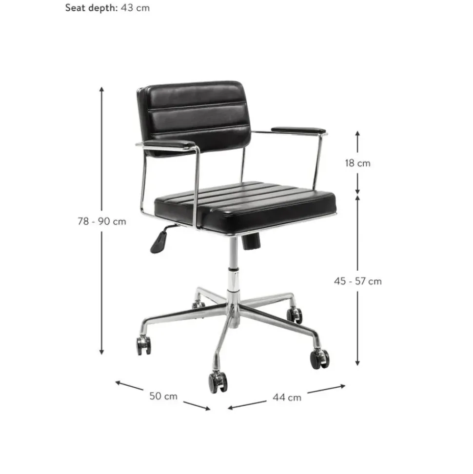 Silla De Oficina De Cuero Sintetico Dottore