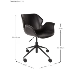 Silla De Oficina De Cuero Sintetico Nikki, Altura Regulable