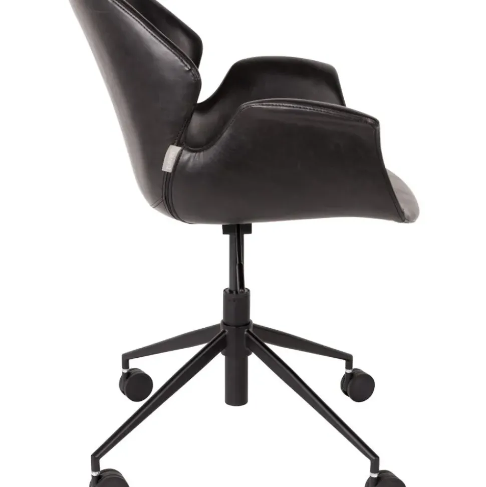 Silla De Oficina De Cuero Sintetico Nikki, Altura Regulable