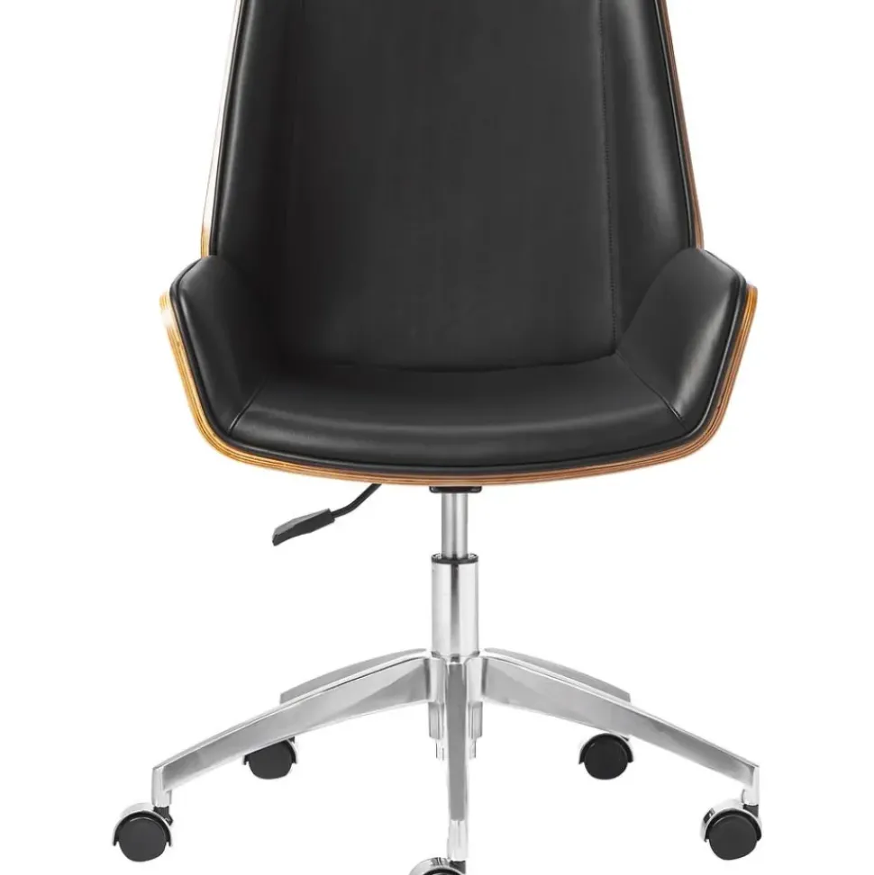 Silla De Oficina De Cuero Sintetico Rouven, Altura Regulable