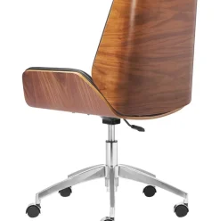 Silla De Oficina De Cuero Sintetico Rouven, Altura Regulable