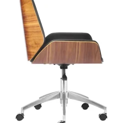 Silla De Oficina De Cuero Sintetico Rouven, Altura Regulable