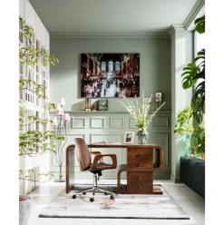 Silla De Oficina De Cuero Artificial Patron, Altura Regulable