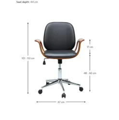 Silla De Oficina De Cuero Artificial Patron, Altura Regulable