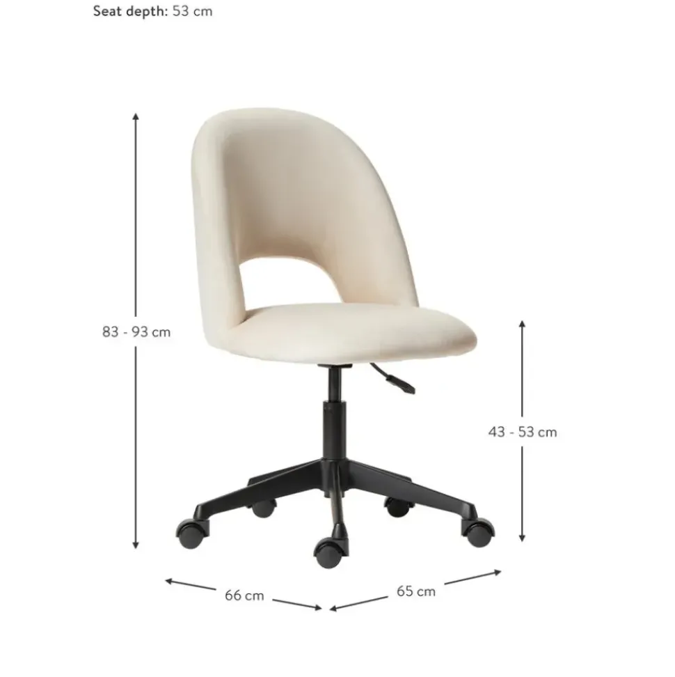 Silla De Oficina De Terciopelo Rachel, Altura Regulable