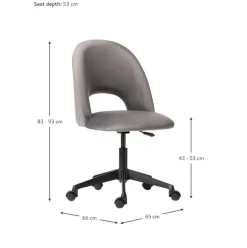 Silla De Oficina De Terciopelo Rachel, Altura Regulable