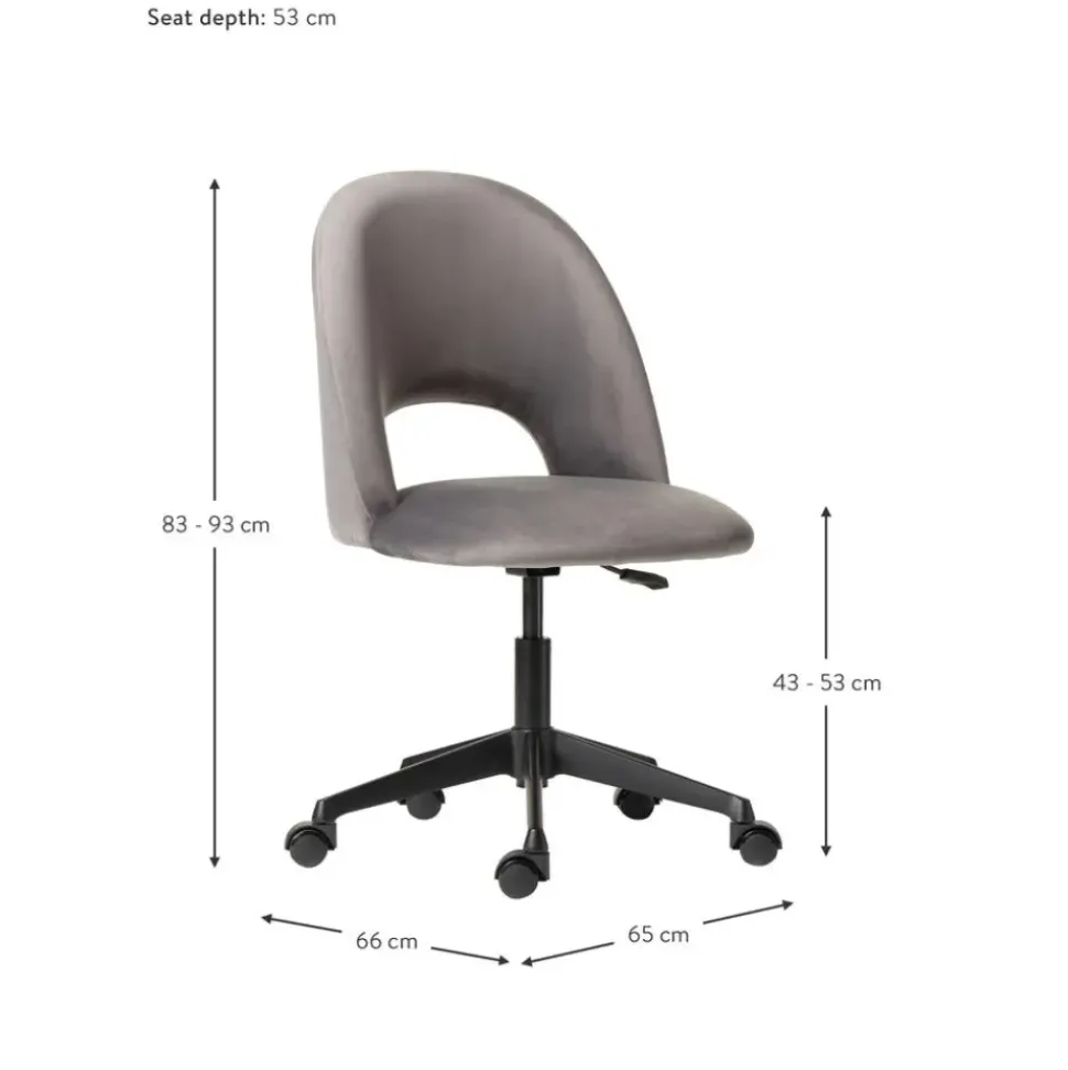 Silla De Oficina De Terciopelo Rachel, Altura Regulable