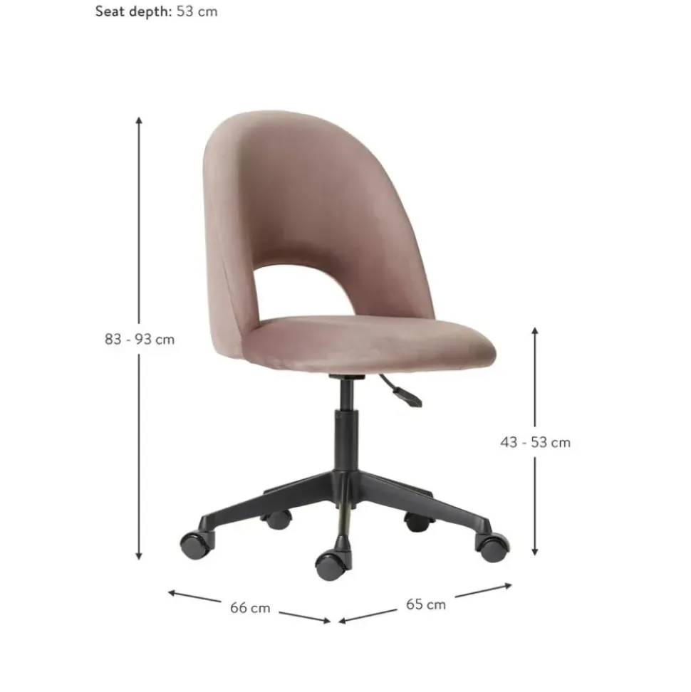 Silla De Oficina De Terciopelo Rachel, Altura Regulable