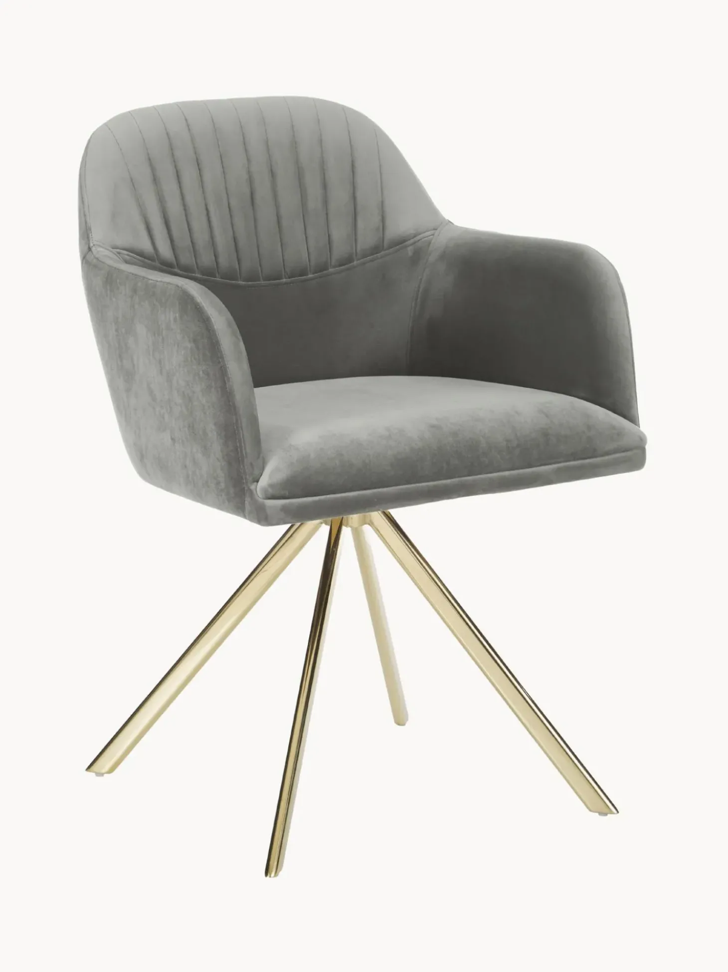 Silla Giratoria Con Reposabrazos De Terciopelo Lola