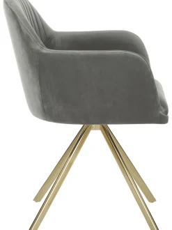 Silla Giratoria Con Reposabrazos De Terciopelo Lola