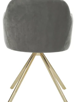 Silla Giratoria Con Reposabrazos De Terciopelo Lola