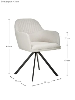 Silla Giratoria Con Reposabrazos Tapizada Lola