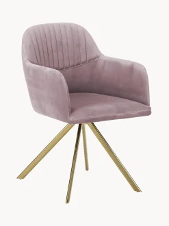 Silla Giratoria Con Reposabrazos De Terciopelo Lola