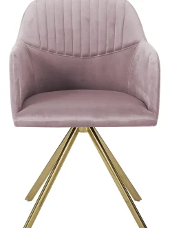 Silla Giratoria Con Reposabrazos De Terciopelo Lola