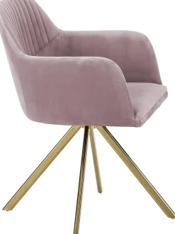 Silla Giratoria Con Reposabrazos De Terciopelo Lola
