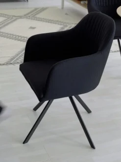 Silla Giratoria Con Reposabrazos Tapizada Lola